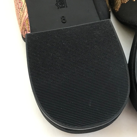 BIRDIES Phoebe Embroidered Floral Jacquard Slipper Mules Flats in Black Size 8 - Picture 15 of 16